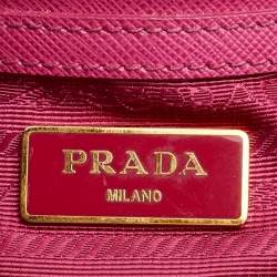 Pre Owned Prada Pink Saffiano Lux Leather Galleria Tote