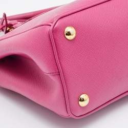 Pre Owned Prada Pink Saffiano Lux Leather Galleria Tote