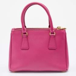 Pre Owned Prada Pink Saffiano Lux Leather Galleria Tote