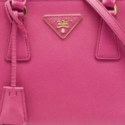 Pre Owned Prada Pink Saffiano Lux Leather Galleria Tote