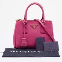 Pre Owned Prada Pink Saffiano Lux Leather Galleria Tote