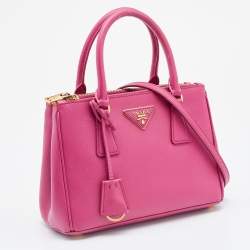 Pre Owned Prada Pink Saffiano Lux Leather Galleria Tote