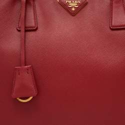 Pre Owned Prada Red Saffiano Leather Large Gardener's Tote