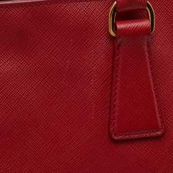 Pre Owned Prada Red Saffiano Leather Large Gardener's Tote