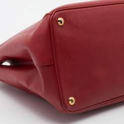 Pre Owned Prada Red Saffiano Leather Large Gardener's Tote