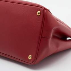 Pre Owned Prada Red Saffiano Leather Large Gardener's Tote