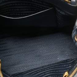 Pre Owned Prada Blue Saffiano Leather Small Double Zip Tote