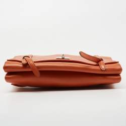 Prada Orange Leather Double Sided Flap Crossbody Bag