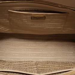 Prada Beige Saffiano Lux Leather Large Galleria Double Zip Tote