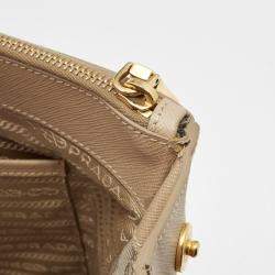 Prada Beige Saffiano Lux Leather Large Galleria Double Zip Tote