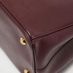 Pre Owned حقيبة يد برادا جلد سافيانو فاخر وردية باهتة بسحاب متوسط صغير