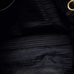 Pre Owned Prada Black Vitello Diano Leather Side Zip Shopper Tote