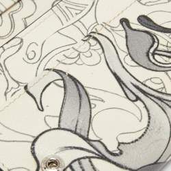 Pre Owned Prada Multicolor Rabbit Print Leather Flap Continental Wallet