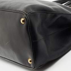 Pre Owned Prada Black Saffiano Lux Leather Medium Galleria Double Zip Tote