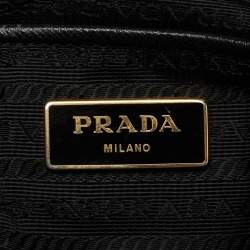 Pre Owned Prada Black Saffiano Lux Leather Medium Galleria Double Zip Tote