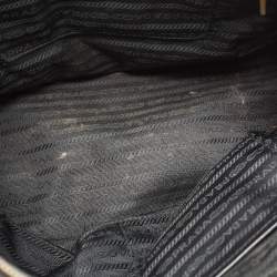 Pre Owned Prada Black Saffiano Lux Leather Medium Galleria Double Zip Tote