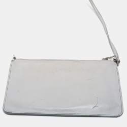 Prada Grey Perforated Leather Boston Bag