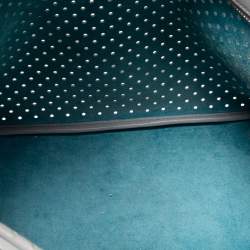 Prada Grey Perforated Leather Boston Bag