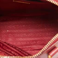 Pre Owned Prada Red Saffiano Lux Leather Mini Promenade Crossbody Bag