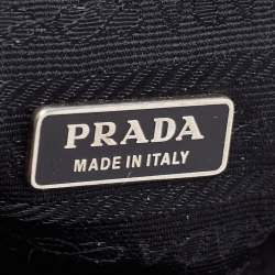 Pre Owned Prada Black/White Leather Bowler Bag