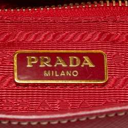 Pre Owned Prada Red Patent Leather Flap Crossbody Bag