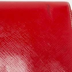 Pre Owned Prada Red Patent Leather Flap Crossbody Bag
