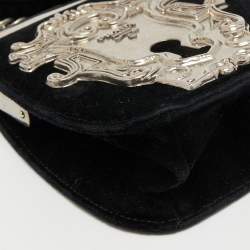 Pre Owned Prada Black Velvet Catwalk Lock Purse Chain Bag