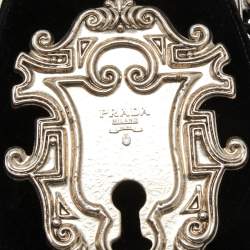 Pre Owned Prada Black Velvet Catwalk Lock Purse Chain Bag