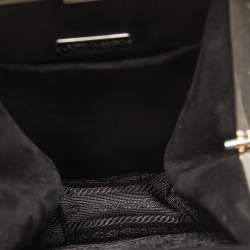 Pre Owned Prada Black Velvet Catwalk Lock Purse Chain Bag