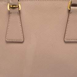 Pre Owned Prada Beige Saffiano Lux Leather Small Promenade Satchel