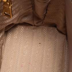 Pre Owned Prada Beige Saffiano Lux Leather Small Promenade Satchel
