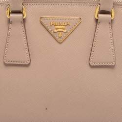 Pre Owned Prada Beige Saffiano Lux Leather Small Promenade Satchel