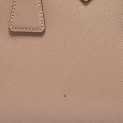 Pre Owned Prada Beige Saffiano Lux Leather Small Promenade Satchel