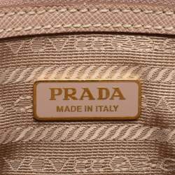 Pre Owned Prada Beige Saffiano Lux Leather Small Promenade Satchel