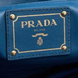 Pre Owned Prada Blue Leather Phenix Tote
