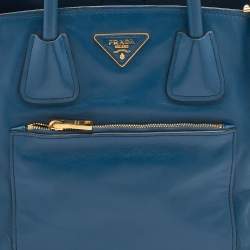 Pre Owned Prada Blue Leather Phenix Tote