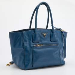 Pre Owned Prada Blue Leather Phenix Tote