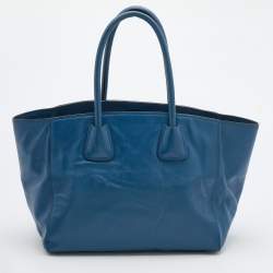 Pre Owned Prada Blue Leather Phenix Tote