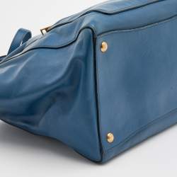 Pre Owned Prada Blue Leather Phenix Tote