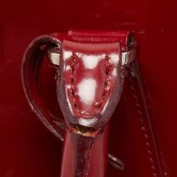 Pre Owned Prada Red Patent Leather Large Galleria Double Zip Tote