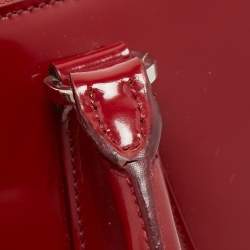 Pre Owned Prada Red Patent Leather Large Galleria Double Zip Tote