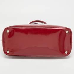 Pre Owned Prada Red Patent Leather Large Galleria Double Zip Tote