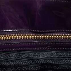 Prada Purple Patent Leather Medium Promenade Satchel