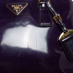 Prada Purple Patent Leather Medium Promenade Satchel