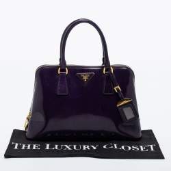 Prada Purple Patent Leather Medium Promenade Satchel