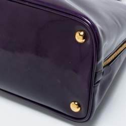 Prada Purple Patent Leather Medium Promenade Satchel