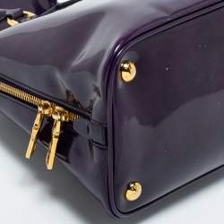 Prada Purple Patent Leather Medium Promenade Satchel