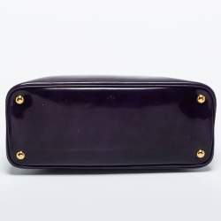 Prada Purple Patent Leather Medium Promenade Satchel