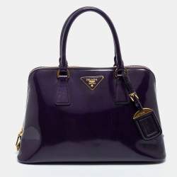 Prada Purple Patent Leather Medium Promenade Satchel