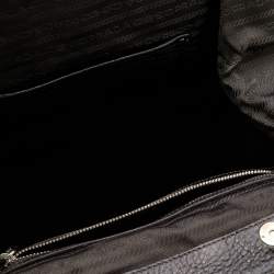 Pre Owned Prada Metallic Dark Brown Gradient Leather Frame Satchel